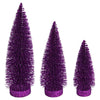 Vickerman LS190726 7"-9"-11" Plum Glitter Oval Pine Artificial Christmas Tree Set Of 3
