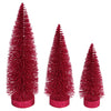 Vickerman LS190763 7"-9"-11" Dusty Rose Glitter Oval Pine Artificial Christmas Tree Set Of 3