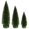 Vickerman LS190764 7"-9"-11" Moss Green Glitter Oval Pine Artificial Christmas Tree Set Of 3