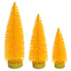 Vickerman LS190778 7"-9"-11" Yellow Glitter Oval Pine Artificial Christmas Tree Set Of 3