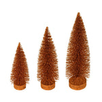 Vickerman LS190788 7"-9"-11" Copper Glitter Oval Pine Artificial Christmas Tree Set Of 3
