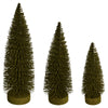 Vickerman LS190790 7"-9"-11" Green Oval Pine Artificial Christmas Tree Set Of 3