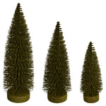 Vickerman LS190790 7"-9"-11" Green Oval Pine Artificial Christmas Tree Set Of 3