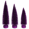 Vickerman LS191226 12"-14"-16" Plum Glitter Oval Pine Artificial Christmas Tree Set Of 3