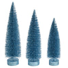 Vickerman LS191232 12"-14"-16" Baby Blue Glitter Oval Pine Artificial Christmas Tree Set Of 3