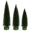 Vickerman LS191264 12"-14"-16" Moss Green Glitter Oval Pine Artificial Christmas Tree Set Of 3