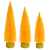 Vickerman LS191278 12"-14"-16" Yellow Glitter Oval Pine Artificial Christmas Tree Set Of 3