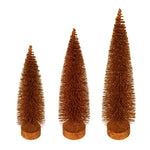 Vickerman LS191288 12"-14"-16" Copper Glitter Oval Pine Artificial Christmas Tree Set Of 3
