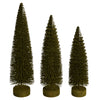 Vickerman LS191290 12"-14"-16" Green Oval Pine Artificial Christmas Tree Set Of 3