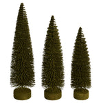 Vickerman LS191290 12"-14"-16" Green Oval Pine Artificial Christmas Tree Set Of 3
