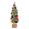 Vickerman LS203412 12" Vintage Tabletop Frosted Green Artificial Christmas Tree Red Frosted Green Gold Ornament.