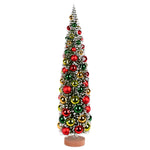 Vickerman LS203424 24" Vintage Tabletop Frosted Green Artificial Christmas Tree Red Frosted Green Gold Ornament