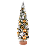 Vickerman LS203618 18" Vintage Tabletop Frosted Green Artificial Christmas Tree Silver And Gold Ornament