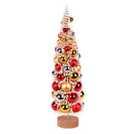 Vickerman LS203818 18" Vintage Tabletop Frosted Gold Artificial Christmas Tree Red Gold Silver Ornament