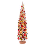 Vickerman LS203824 24" Vintage Tabletop Frosted Gold Artificial Christmas Tree Red Gold Silver Ornament