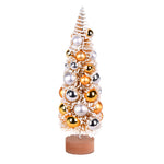 Vickerman LS204212 12" Vintage Tabletop Frosted Gold Artificial Christmas Tree Gold Silver Ornament.