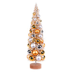 Vickerman LS204218 18" Vintage Tabletop Frosted Gold Artificial Christmas Tree Gold Silver Ornament