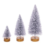 Vickerman LS220107 3"-5"-7" Silver Sisal Bottle Brush Tree Set Set Of 3