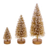 Vickerman LS220108 3"-5"-7" Gold Sisal Bottle Brush Tree Set Set Of 3