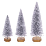 Vickerman LS220307 8"-10"-12" Silver Sisal Bottle Brush Tree Set Set Of 3