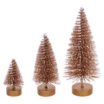 Vickerman LS220538 3"-5"-7" Champagne Sisal Bottle Brush Tree Set Set Of 3