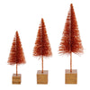 Vickerman LS221318 8"-10"-12" Orange Sisal Bottle Brush Tree Set Set Of 3