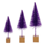 Vickerman LS221326 8"-10"-12" Plum Sisal Bottle Brush Tree Set Set Of 3
