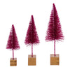 Vickerman LS221363 8"-10"-12" Rose Sisal Bottle Brush Tree Set Set Of 3