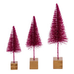 Vickerman LS221363 8"-10"-12" Rose Sisal Bottle Brush Tree Set Set Of 3