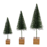 Vickerman LS221364 8"-10"-12" Moss Green Sisal Bottle Brush Tree Set Set Of 3