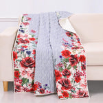 Greenland Home Fashions Lexi Floral Throw Quilt Pinstripe Rose Garden Reversible