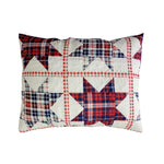 Cream & Blue Standard Sham, Liberty Red 20x26 Cotton Pillow Cover by Greenland Home Fashions