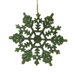 Vickerman M101404 4" Christmas Green Glitter Snowflake Christmas Ornament 24 Per Box