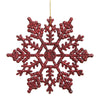 Vickerman M101605 8" Burgundy Glitter Snowflake Christmas Ornament 12 Per Box