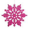 Vickerman M101410 4" Magenta Glitter Snowflake Christmas Ornament 24 Per Box