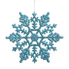 Vickerman M101612 8" Turquoise Glitter Snowflake Christmas Ornament 12 Per Box