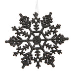 Vickerman M101417 4" Jet Black Glitter Snowflake Christmas Ornament 24 Per Box