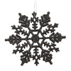 Vickerman M101617 8" Jet Black Glitter Snowflake Christmas Ornament 12 Per Box