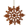 Vickerman M101418 4" Burnished Orange Glitter Snowflake Christmas Ornament 24 Per Box