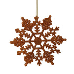 Vickerman M101418 4" Burnished Orange Glitter Snowflake Christmas Ornament 24 Per Box