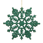 Vickerman M101504 6.25" Green Glitter Snowflake Christmas Ornament 12 Per Box