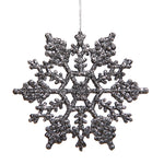 Vickerman M101427 4" Pewter Glitter Snowflake Christmas Ornament 24 Per Box