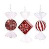 Vickerman M110910 8" Red-White Shiny Peppermint Candy Christmas Ornament 3 Per Box