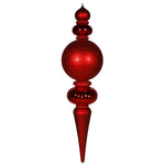 Vickerman M111803 62" Red Finial Ornament With Shiny Matte And Glitter Finishes