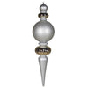 Vickerman M111807 62" Silver Finial Ornament With Shiny Matte And Glitter Finishes