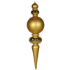 Vickerman M111808 62" Gold Finial Ornament With Shiny Matte And Glitter Finishes