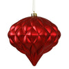 Vickerman M112203 5.7" Red Matte & Glitter Diamond Onion Christmas Ornament