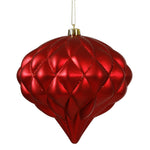Vickerman M112203 5.7" Red Matte & Glitter Diamond Onion Christmas Ornament