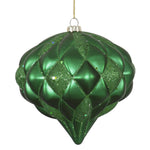 Vickerman M112204 5.7" Green Matte/Glitter Diamond Onion Christmas Ornament