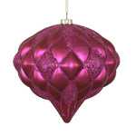 Vickerman M112270 5.7" Fuchsia Matte/Glitter Diamond Onion Christmas Ornament